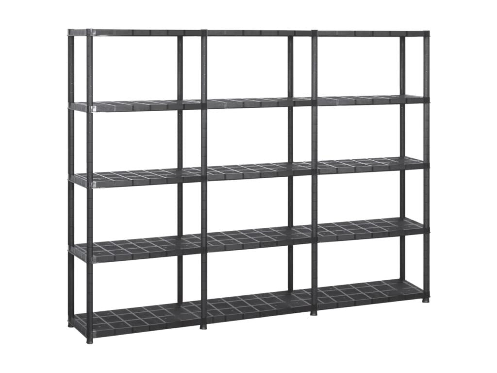 Black bookcase/storage shelf 71x38x170 cm 02 0000650 03255INFS