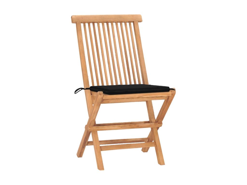 Folding outdoor dining set with cushions, 3 pieces, teak, 70765BGDZ