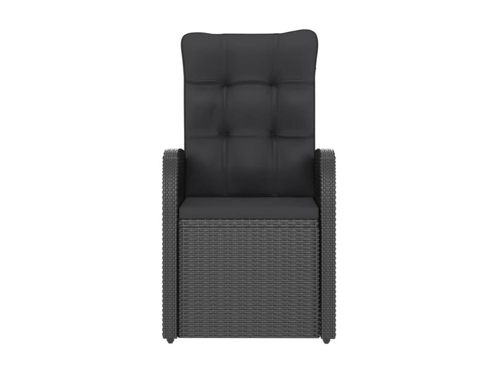 9-piece garden dining set with cushions, black wicker resin, 2 71435LNNS