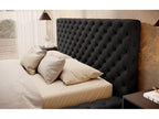 Designer bed with headboard and storage compartment in black faux leather, Nidchicshop - 3 sizes - 140x200 39474EHPN