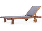 Saigon Exotic Wood Sun Lounger - Maple - Grey 66989AMJD
