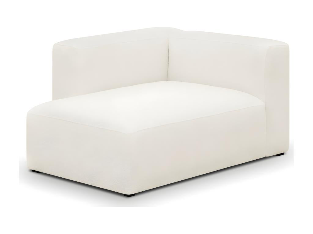 Modular left-hand corner chaise longue in ecru bouclé fabric - Bohometop 33749LPZR
