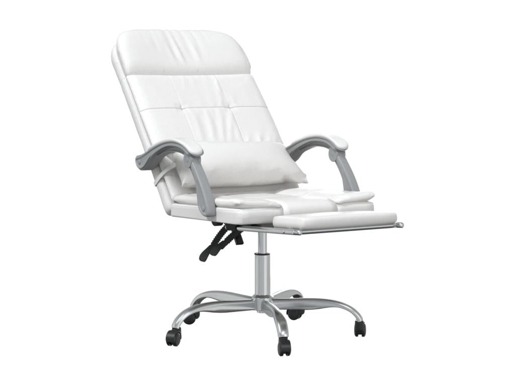 White leather reclining massage chair 63x56x122 cm 02 0025401 42169MMDH