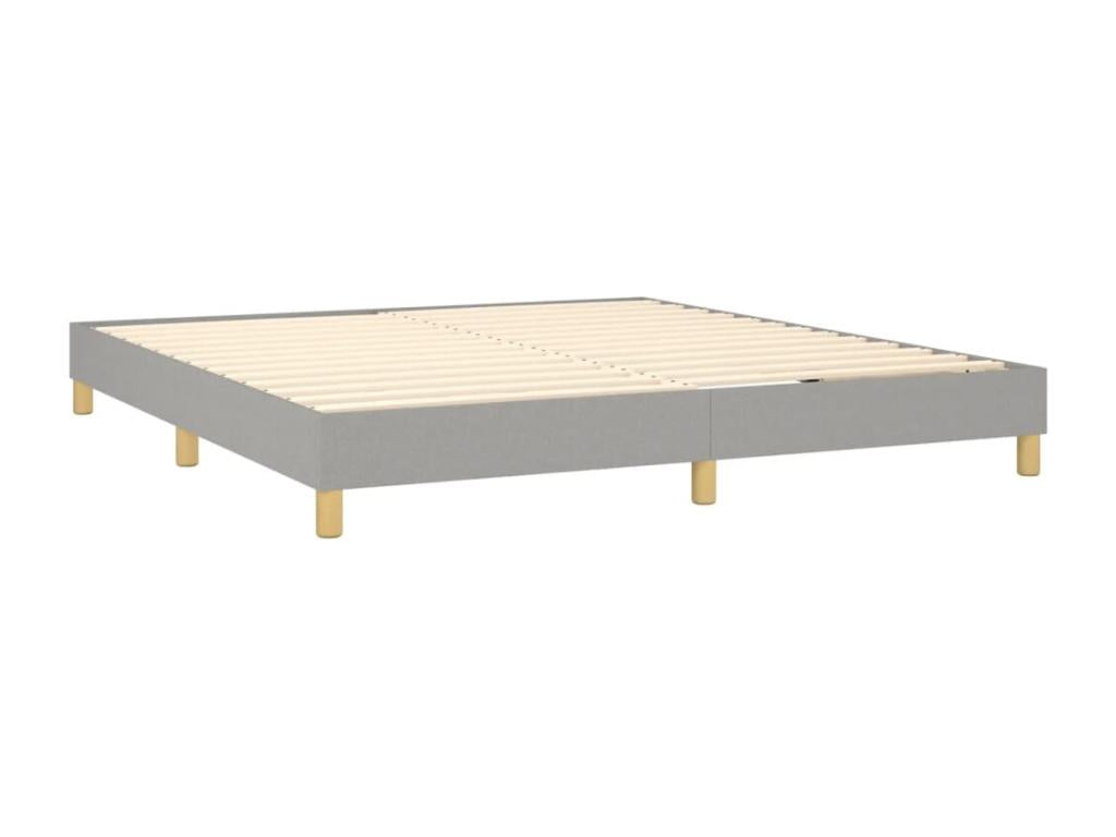 Upholstered bed base with mattress, light grey, 180x200cm, fabric 03334IEGK