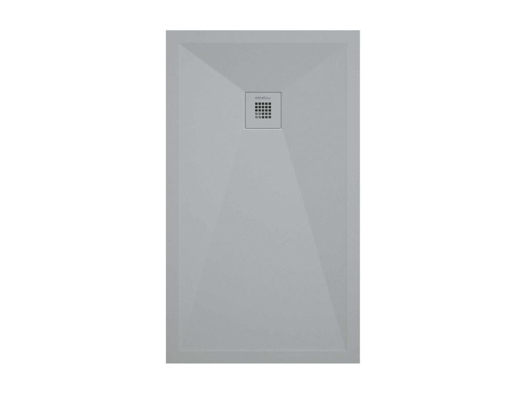 Bohometop smooth light grey shower tray with coloured grate - 160x90 cm 37928KZNK