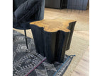 Bohometop - Side Table in Burnt Wood with Natural Finish O40xht47 Bohometop 31933XDMZ