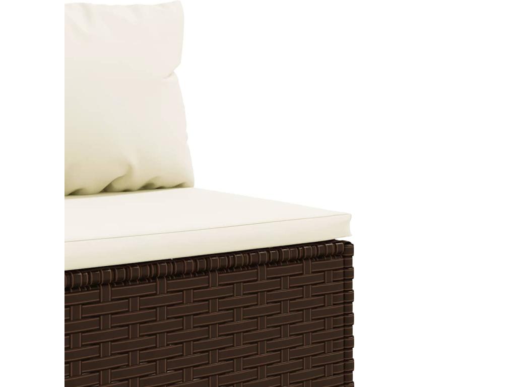 9-piece garden furniture set with cushions, brown woven resin, 97276LFBM