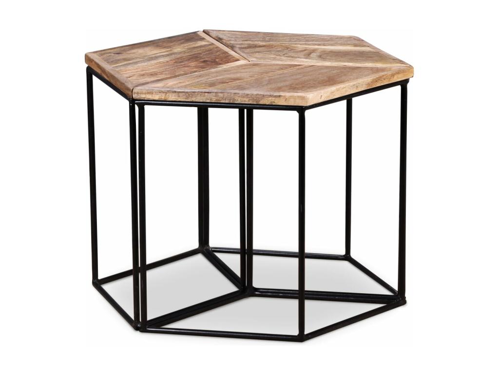 Coffee table, solid mango wood, 56x48x40 cm, 56022WMAD