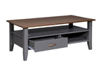 Bohometop Design Coffee Table with 1 Drawer, 115cm, Grey, 53788HMAD