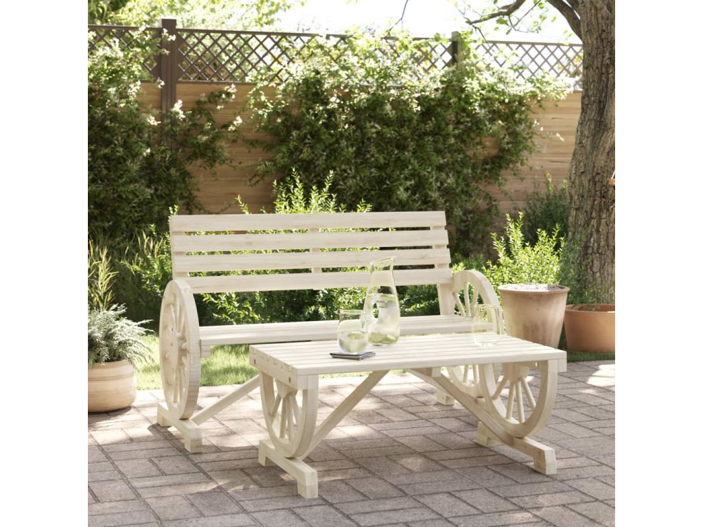 2-piece garden furniture set in solid fir wood 52614ALID