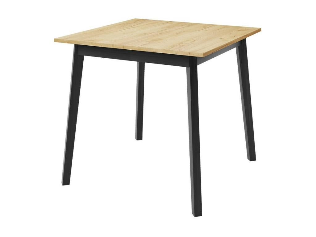 Bohometop 109 Table, Handcrafted Golden Oak - Black, 77x85x85cm, Extension Laminate Wood, 51285QORC