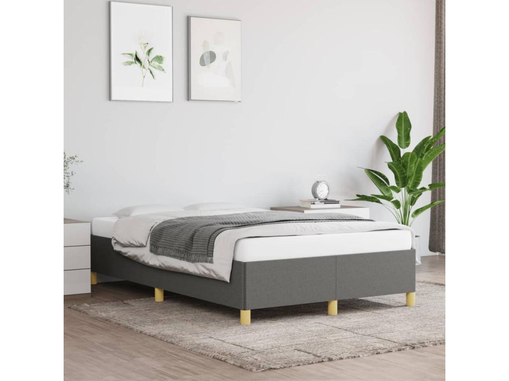Dark grey bed frame without mattress, 120x190 cm, fabric, 30462MWPY