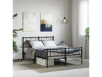 Metal bed frame without mattress, with black bed legs, 120x190cm, 69798JFID