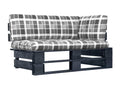 Black garden pallet corner sofa in impregnated pine wood 21513LZFT