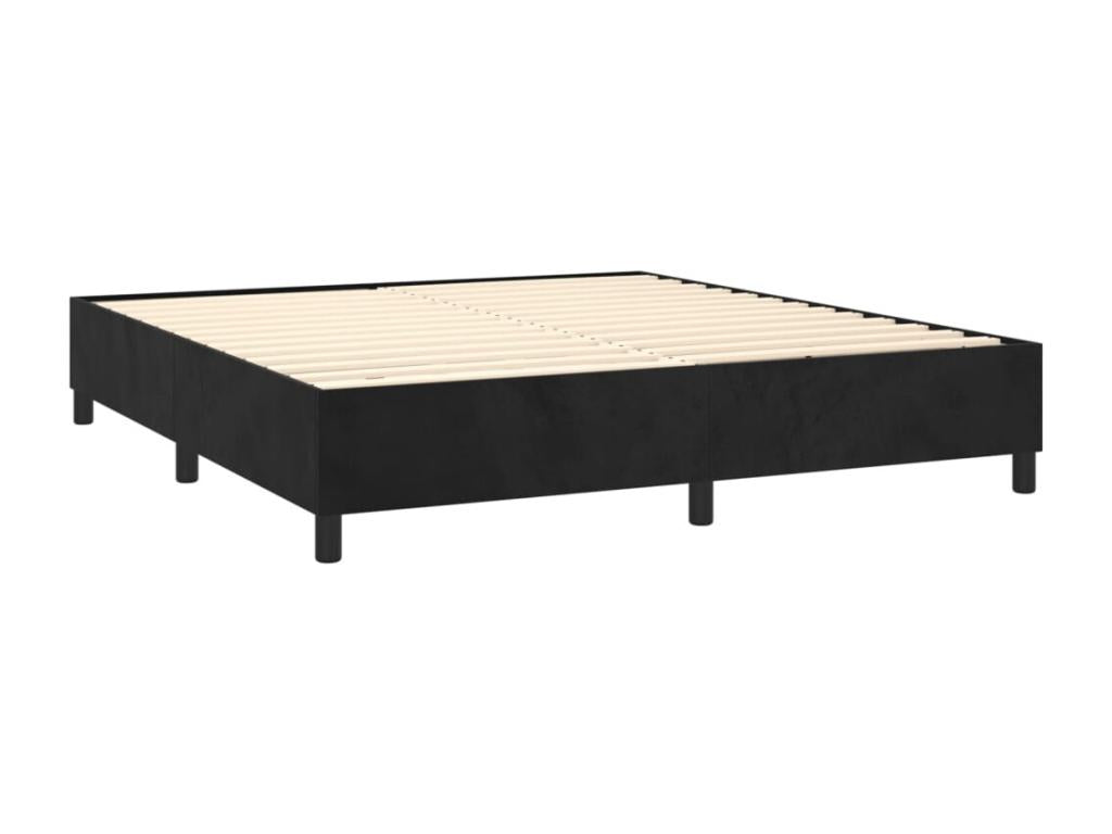 Bohometop bed base with mattress, black, 180x200 cm, velvet, 91688SKUO