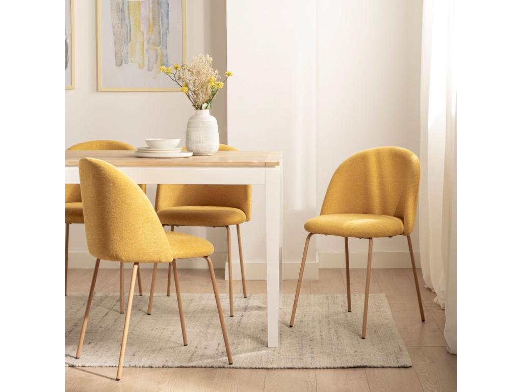 Mustard fabric dining chair 49x81 cm - Bohometop 31527ZCFG