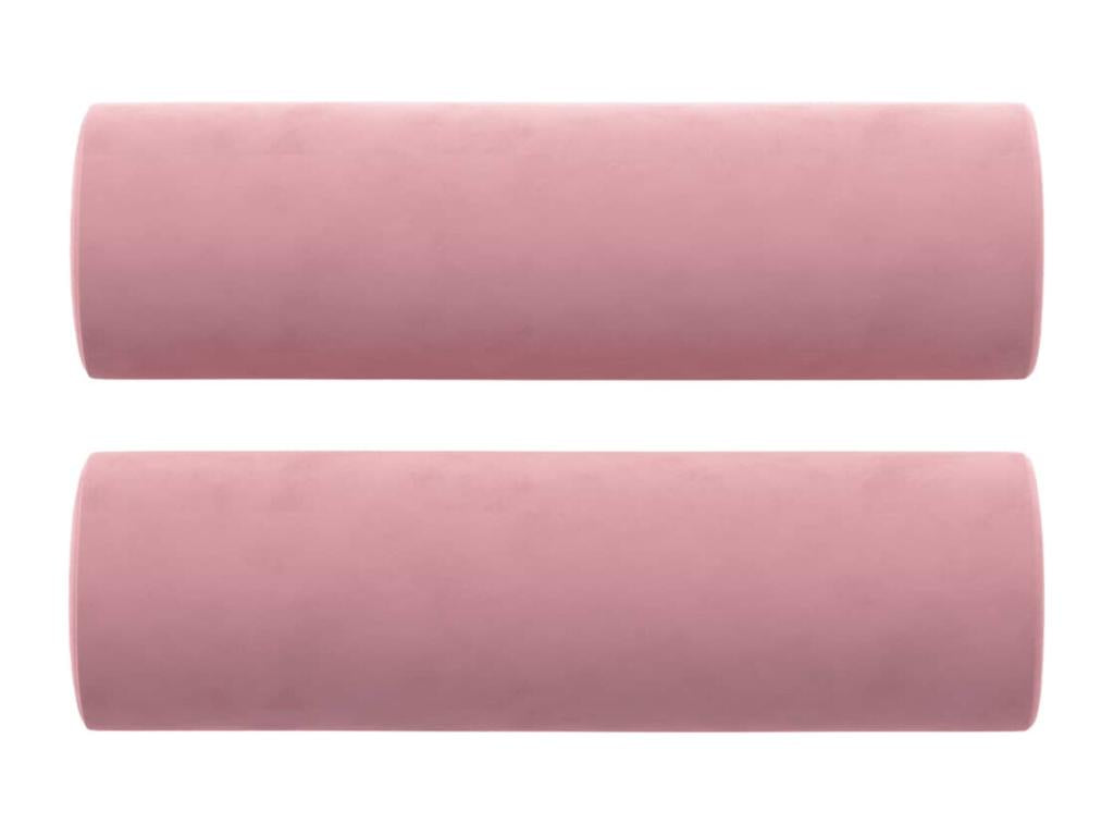 2-seater sofa with decorative pink cushions, 120 cm, velvet, 27963SOPD