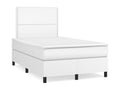 Bed base with LED light, white, 120x190 cm, faux leather