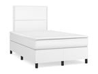 Bed base with LED light, white, 120x190 cm, faux leather
