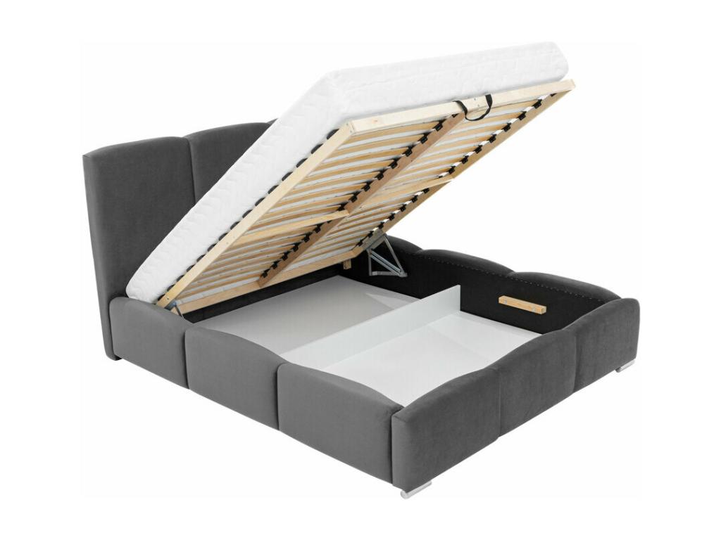 Bohometop 383 Double Grey Bed 160x200 Upholstered Slatted Base to Bohometop 180x222x112cm 48373CVJA