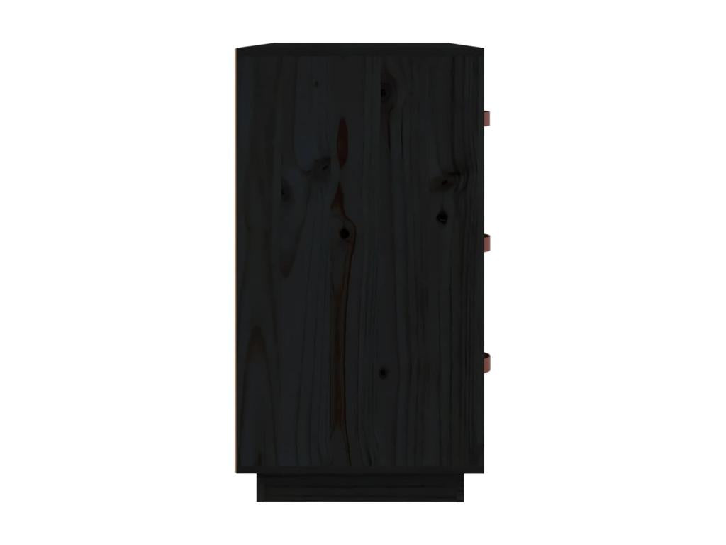 Black Sideboard 80x40x75 cm Solid Pine Wood 47843BVVO