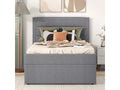 Upholstered Single Bed 200x90 cm with Slatted Base by Homelumiere in Metal Frame - Large Storage Space - Grey
