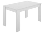 Rectangular dining table in white melamine-coated particleboard - Length 139 x Depth 81 x Height 77 cm 66116PYCE
