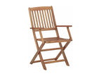 2-piece folding garden chairs with cushions, wood, by Bohometop 50 49848AVKR