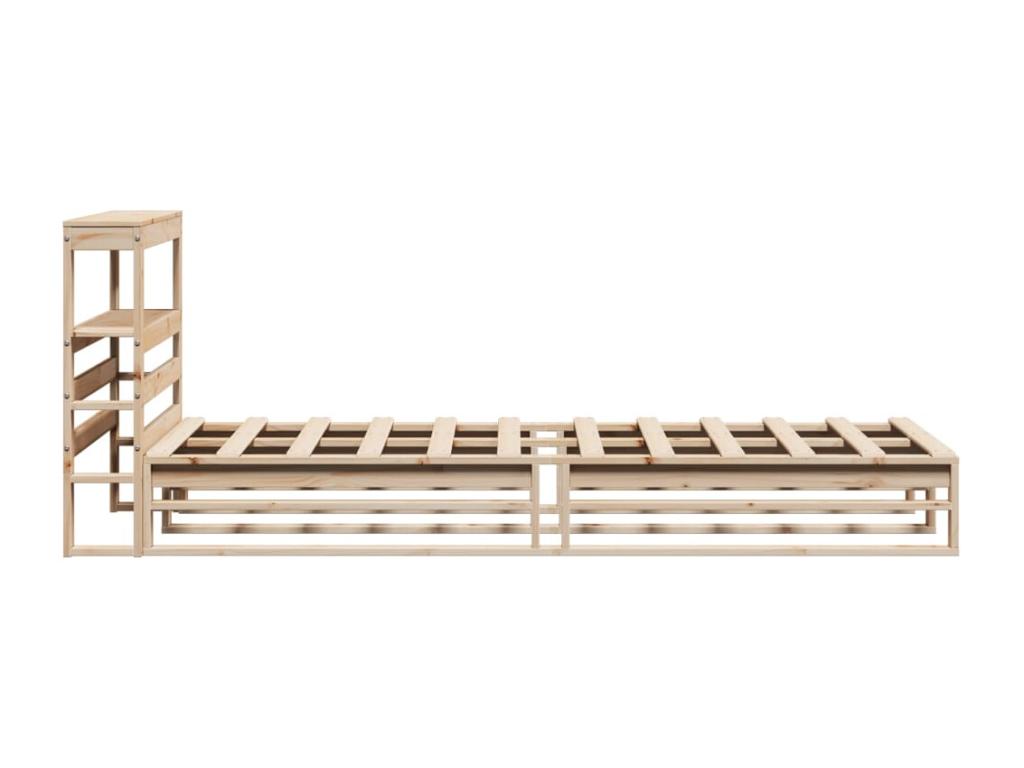 Bed frame without mattress 75x190 cm solid pine wood 62812THOI