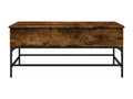 Smoked oak coffee table, 100x50x45 cm, engineered wood and metal
