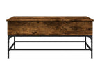 Smoked oak coffee table, 100x50x45 cm, engineered wood and metal