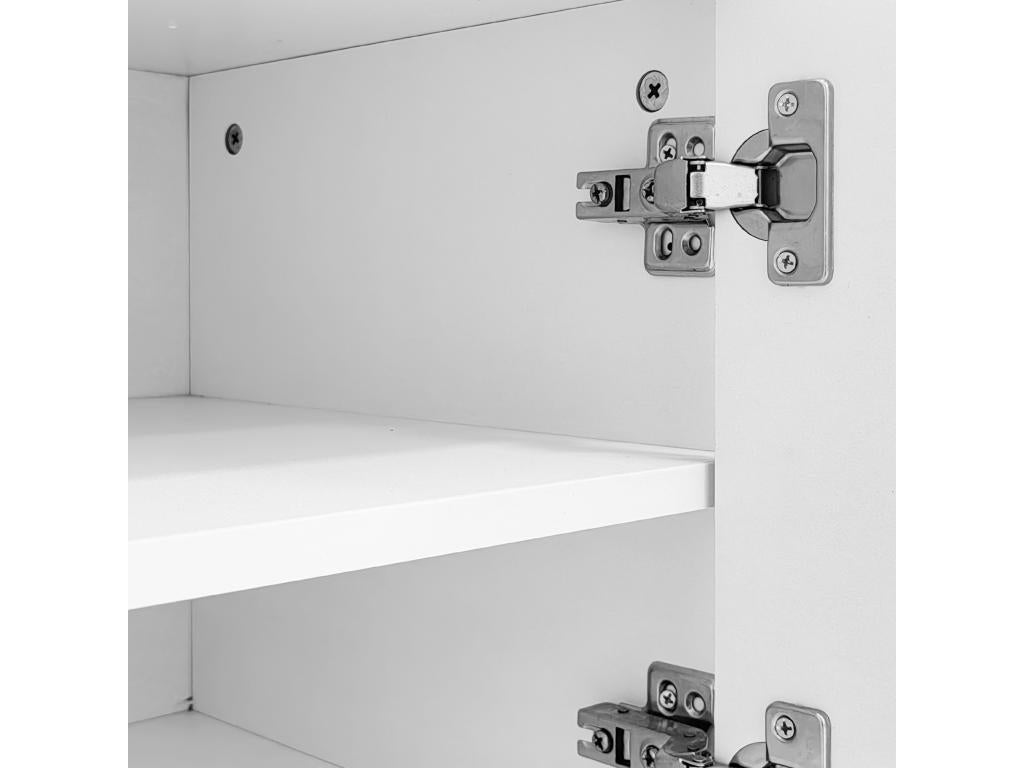 Modern TV stand - with adjustable shelves - made of particleboard - White / Gold 31407MGPP