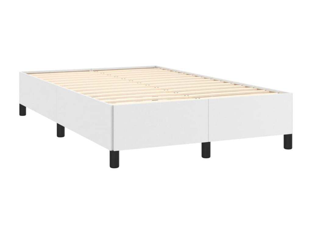 Bed base with LED light, white, 120x190 cm, faux leather