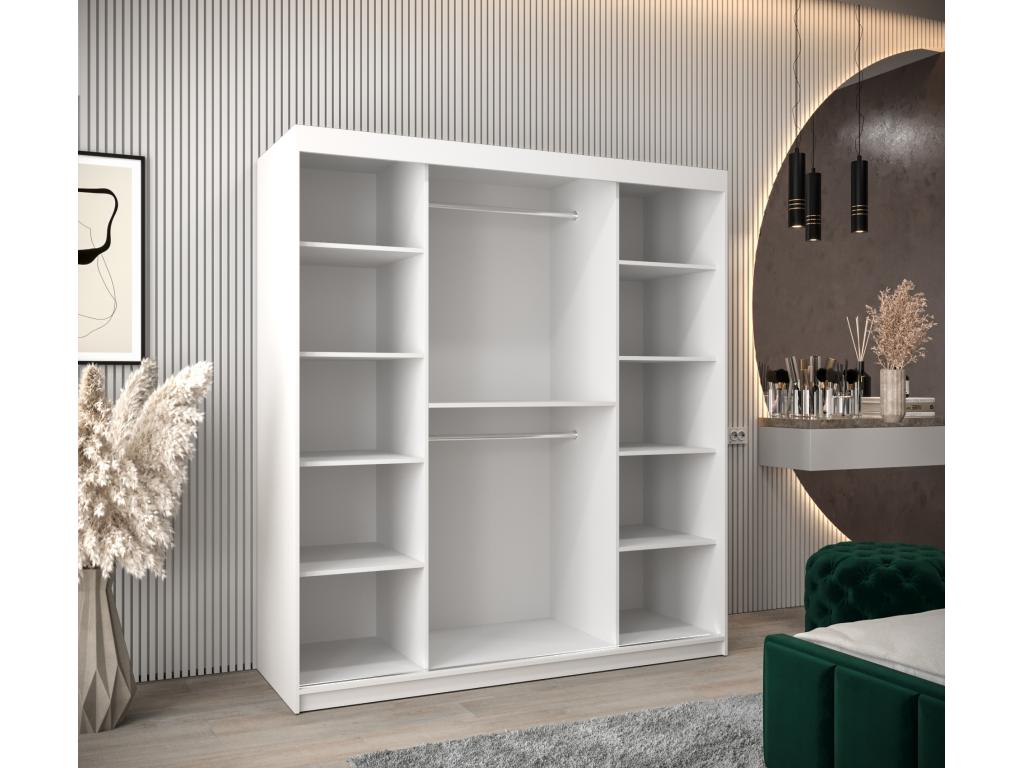 Bohometop 3 Sliding Door Wardrobe 200/180/62 2 Doors White 98842LEUU