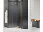 Bohometop 80x100cm Brushed Copper Shower Enclosure, Right-Hand Pivoting, Front Access, 04878LQDP