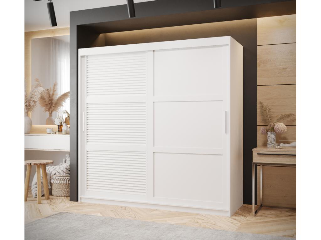 Bohometop 3 Sliding Door Wardrobe 200/180/62 2 Doors White 98842LEUU