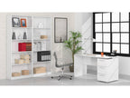 Bohometop Modern Desk Study Table with Chest of Drawers with 2 Drawers and 1 Door 138x60x74 cm White 80342LVDZ