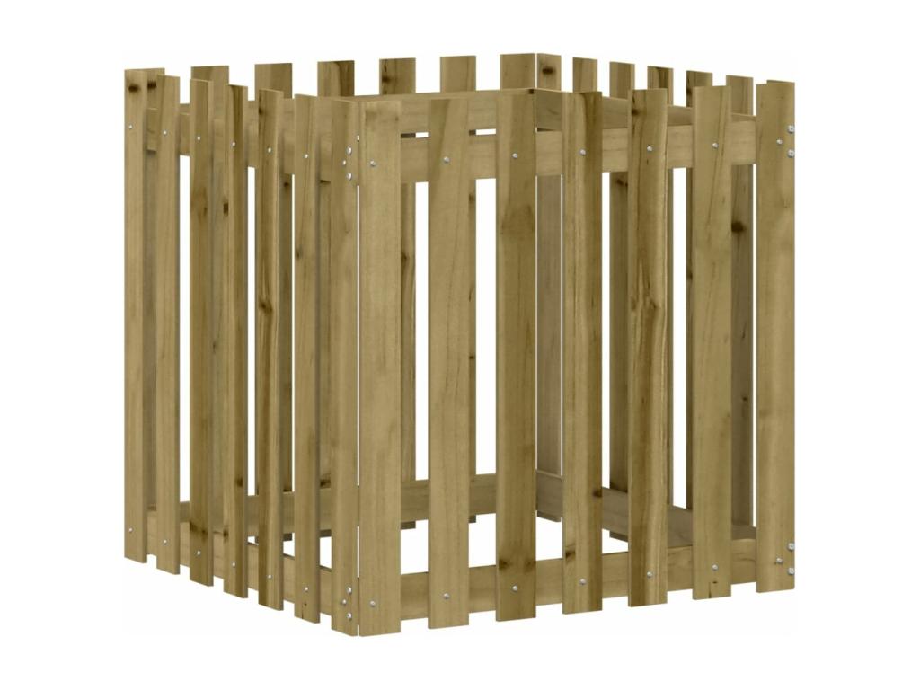 Planter with fence design 70x70x70 impregnated pine 85115SRNP