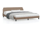 Cappuccino bed frame with headboard, 180x200 cm, faux leather, 32972MPQY