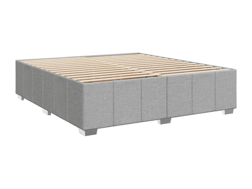 Bohometop bed base with mattress, light grey, 200x200cm, fabric, 25064OCIL