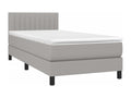 Upholstered bed base with mattress, light grey, 90x200 cm, fabric, 86750FDZN