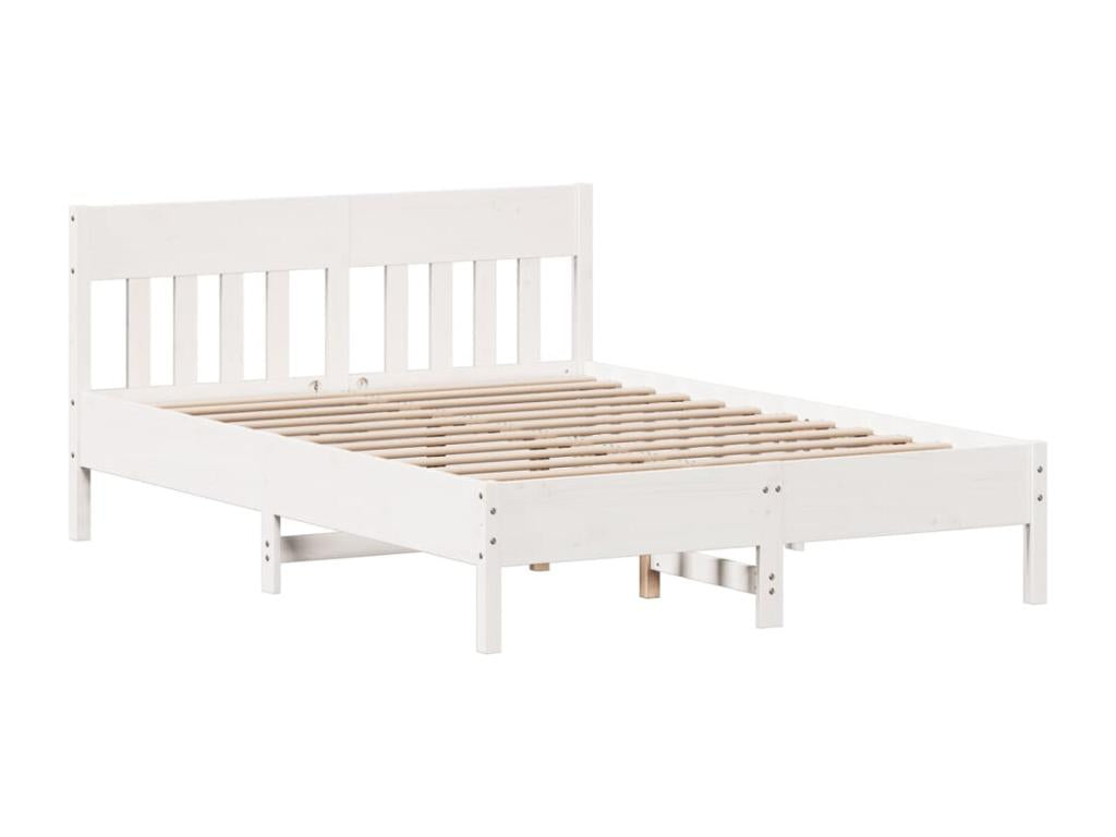 Bed frame without mattress, white, 150x200 cm, solid pine wood, 84113CTXJ