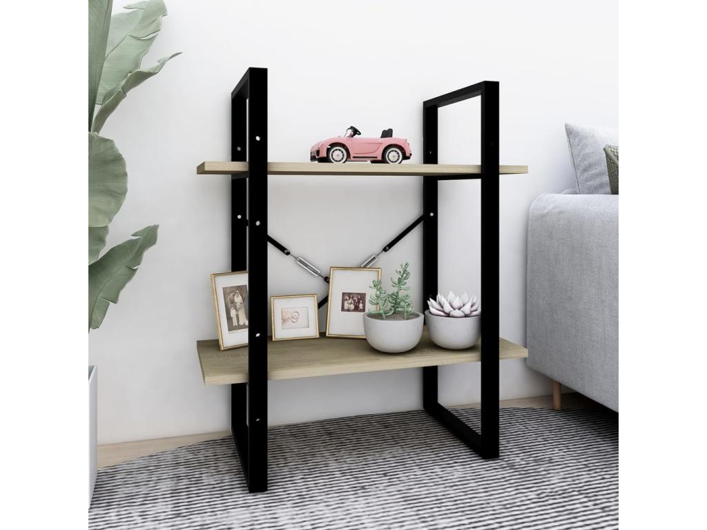 2-Tier Oak Bookshelf Nidchicshop 60x30x70 68443CPIZ