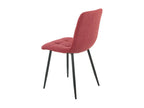 Nidchicshop - Set of 4 Red Fabric Chairs with Anthracite Grey Metal Legs 45262QEFW