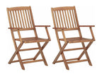 2-piece folding garden chairs with cushions, wood, by Bohometop 50 49848AVKR