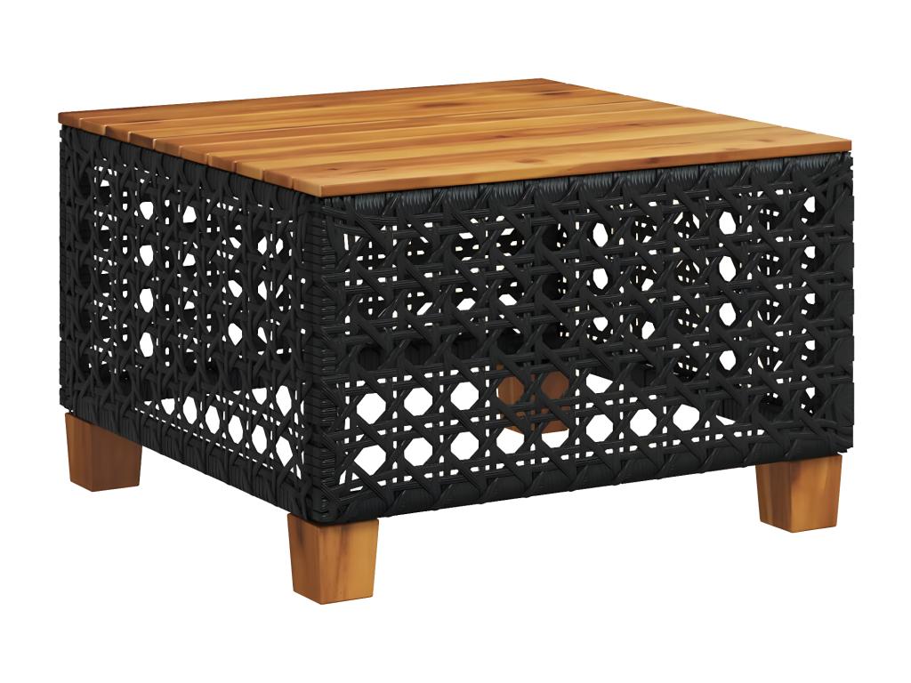 9-piece garden furniture set with cushions, black woven resin, 36965JIXN