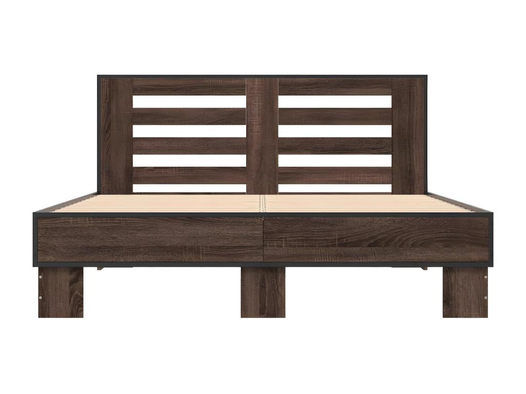 Bed frame without mattress, brown oak, 120x200 cm, 24822OXDE