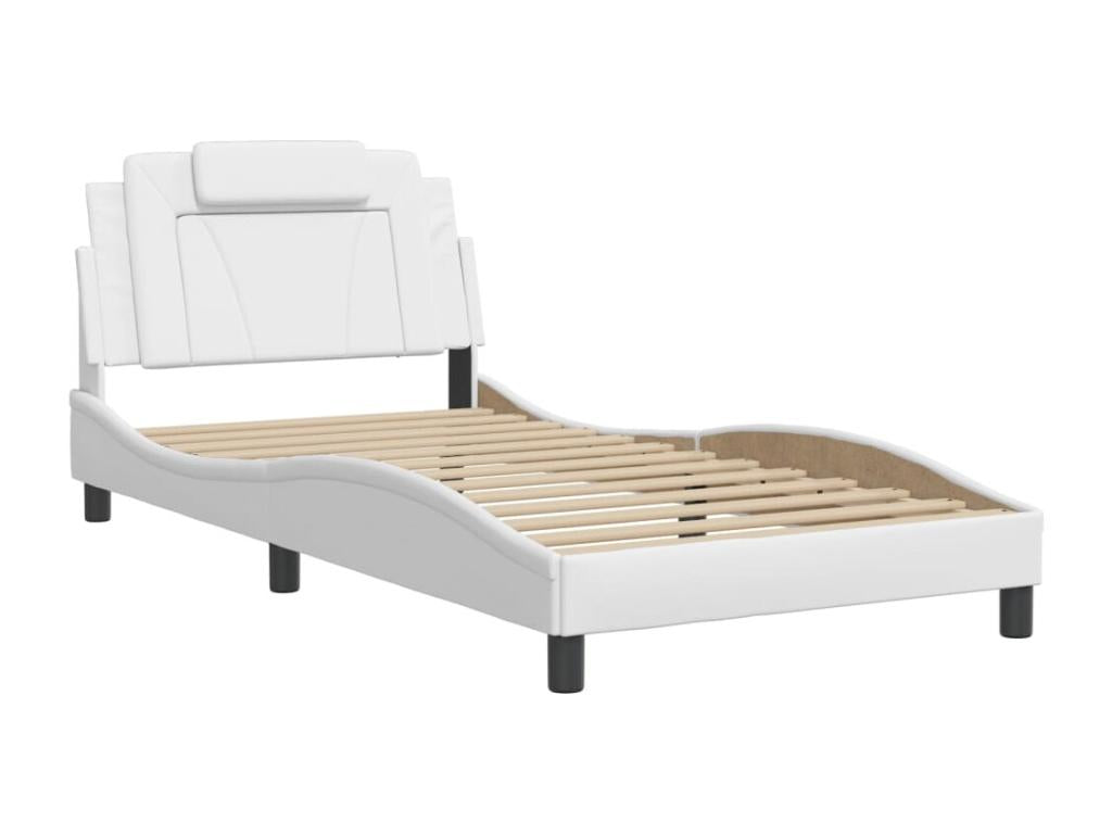 Bed frame with Bohometop LED white 100x200 faux leather 42145AETW