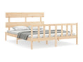 Bed frame with headboard 160x200 cm solid wood 74135KJGN