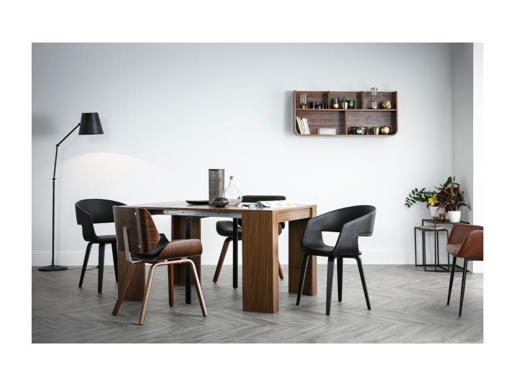 Nidchicshop 79650CKZA Black and Dark Wood Designer Chair